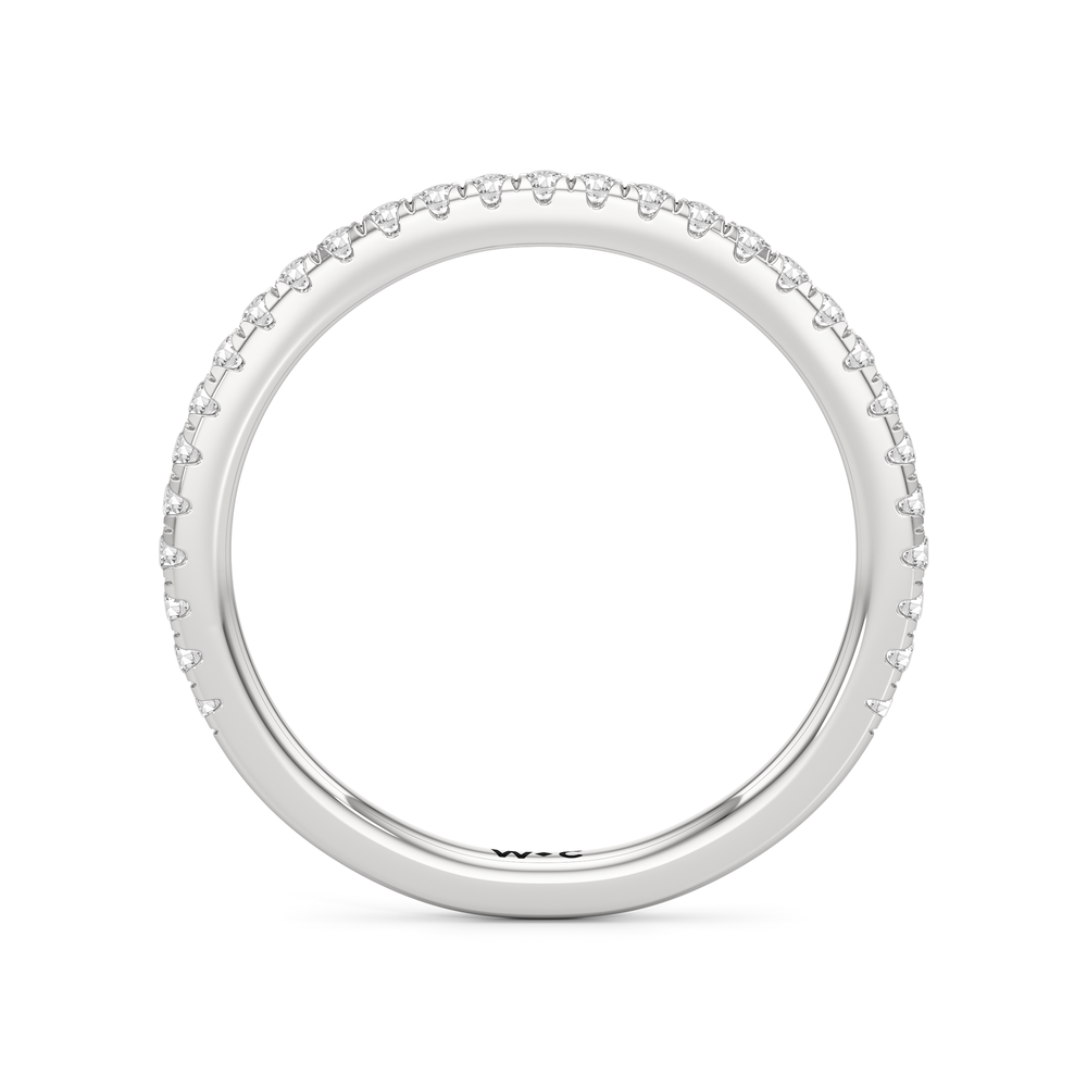 The Fleur Diamond Wedding Band with Platinum Cut Diamond in 14KT Platinum view 2
