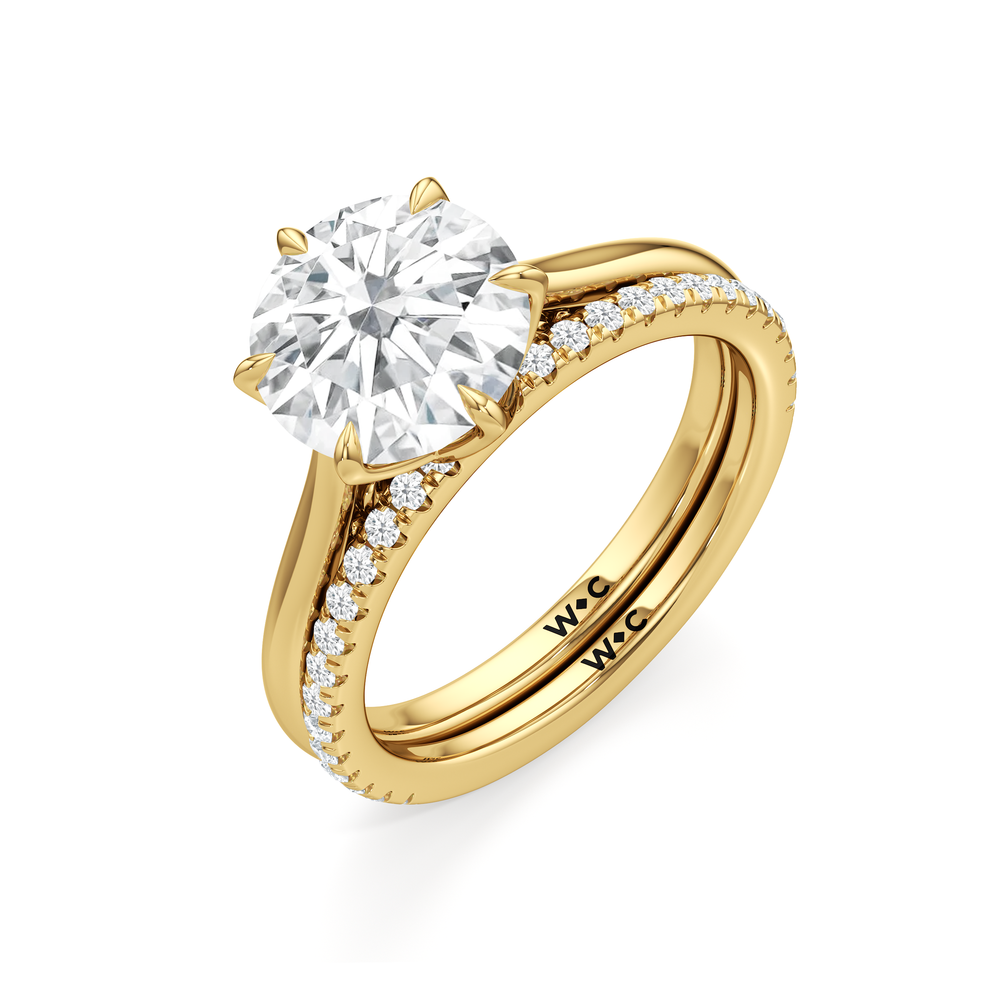 The Fleur Ring with Round Cut Diamond in 14KT Yellow Gold view 6
