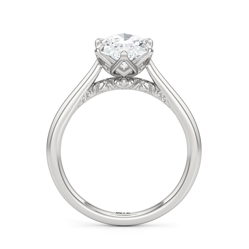 The Fleur Ring with Marquise Cut Diamond in 14KT Platinum view 4

