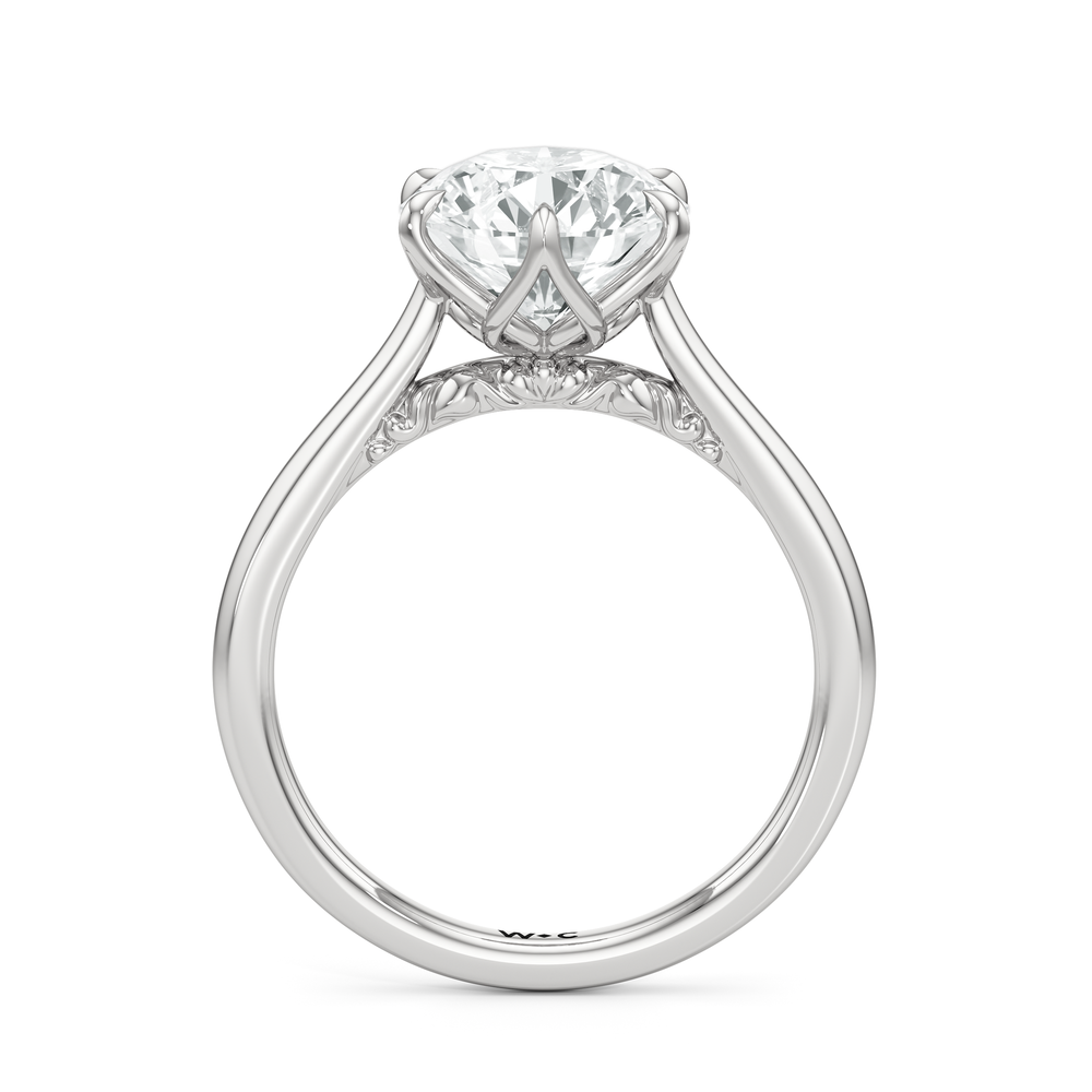 The Fleur Ring with Round Cut Diamond in 14KT Platinum view 4
