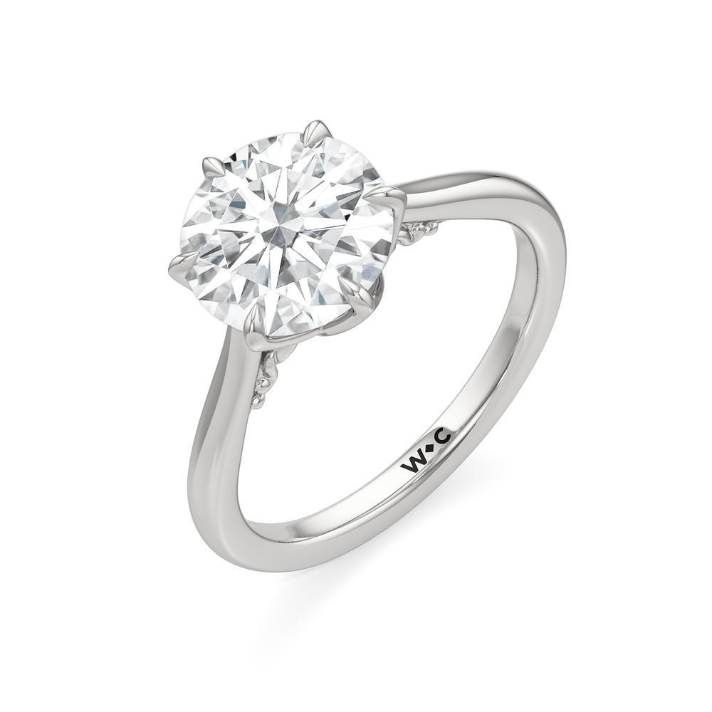The Fleur Ring with Round Cut Diamond in 14KT Platinum view 5
