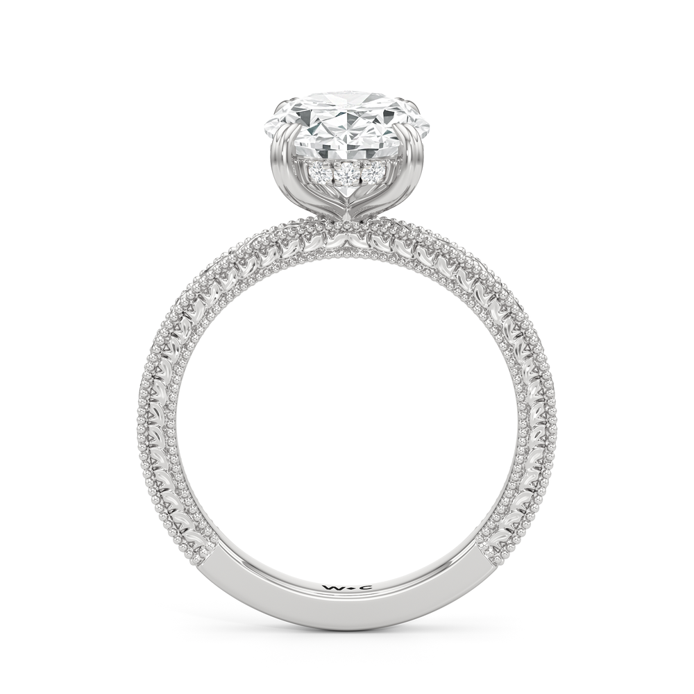 The Seraphine Ring with Oval Cut Diamond in 14KT Platinum view 5
