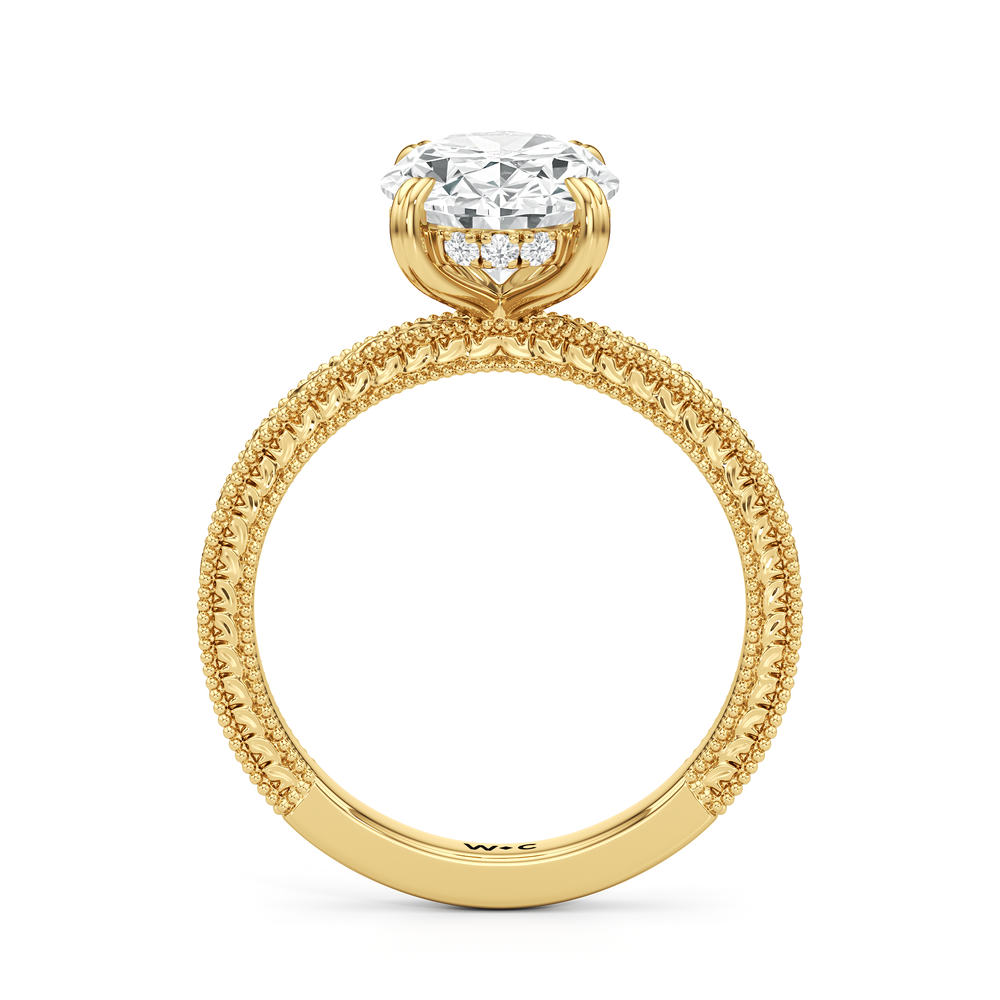 The Seraphine Ring with Oval Cut Diamond in 14KT Yellow Gold view 5
