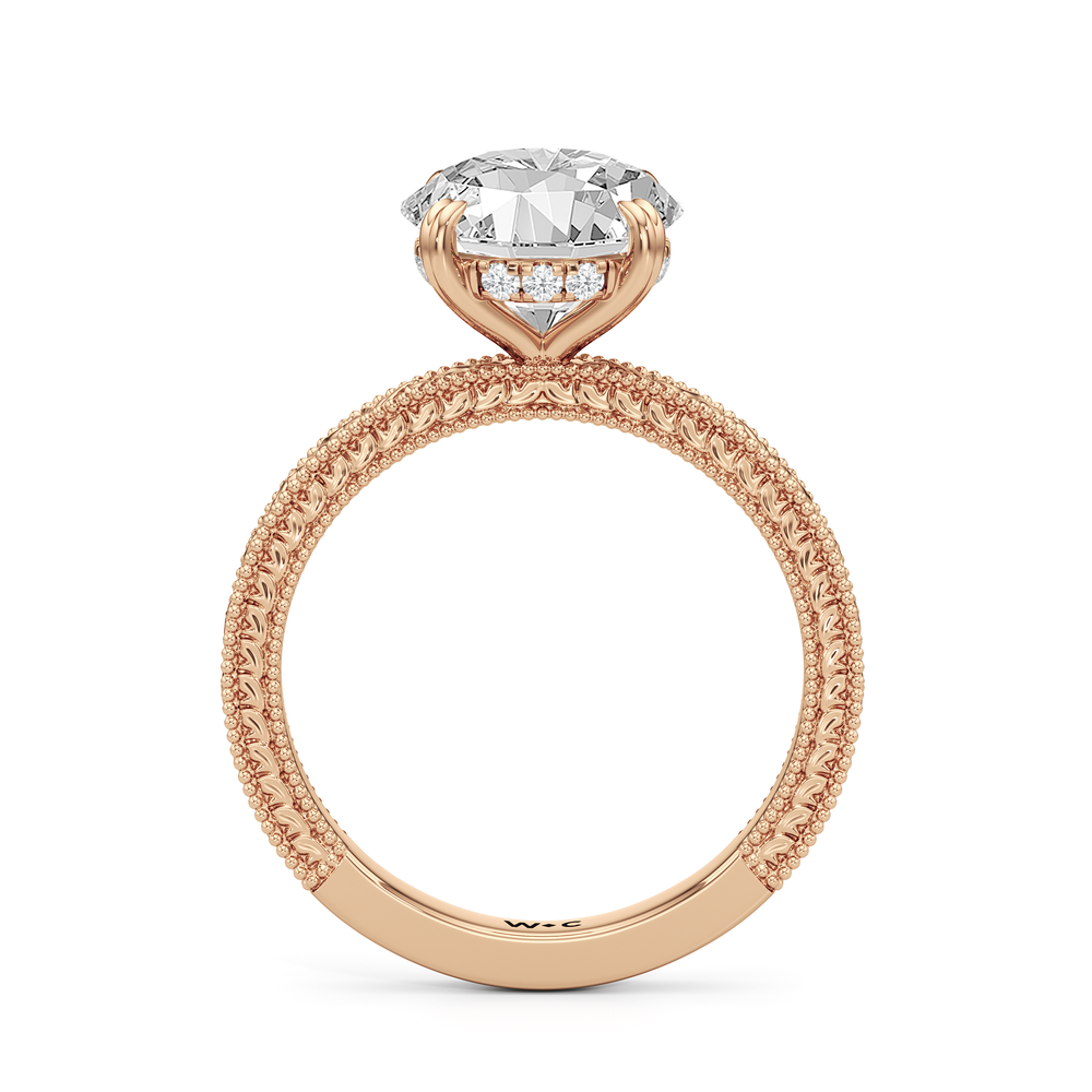 The Seraphine Ring with Round Cut Diamond in 14KT Rose Gold view 5
