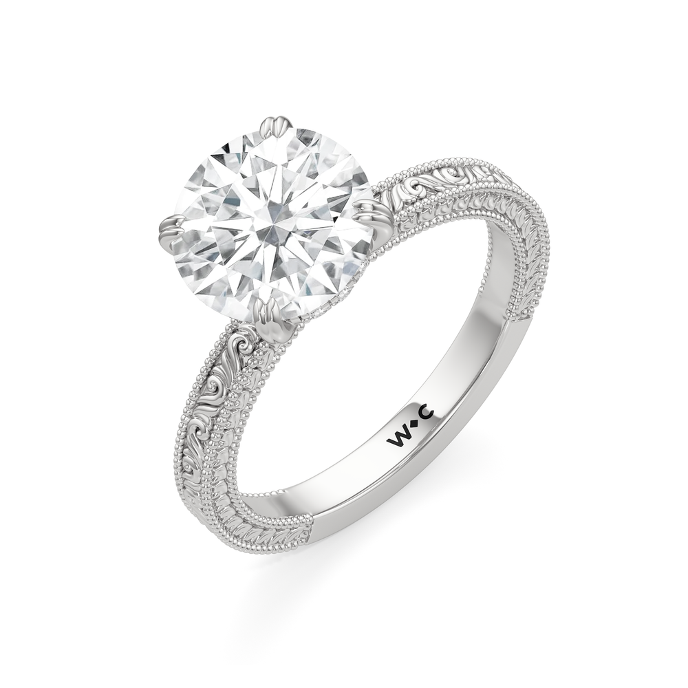 The Seraphine Ring with Round Cut Diamond in 14KT Platinum view 6

