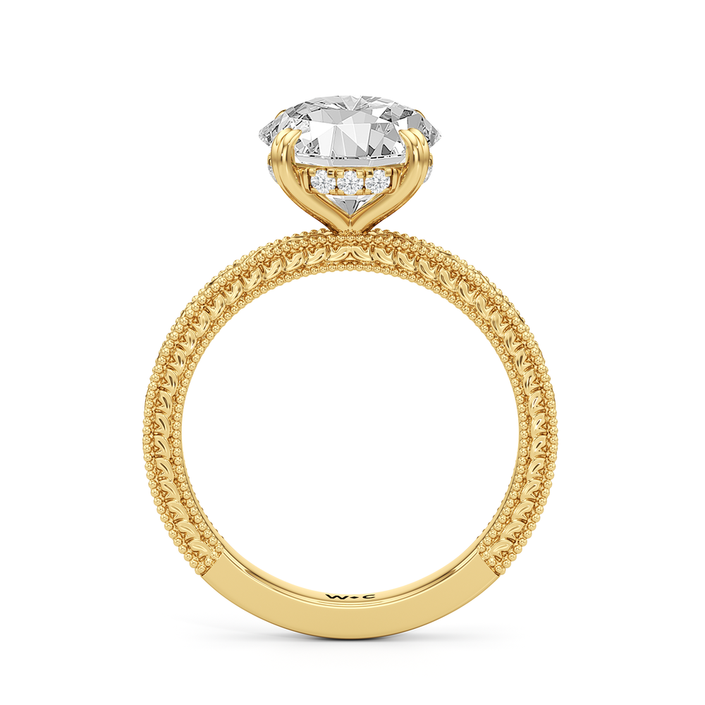 The Seraphine Ring with Round Cut Diamond in 14KT Yellow Gold view 5
