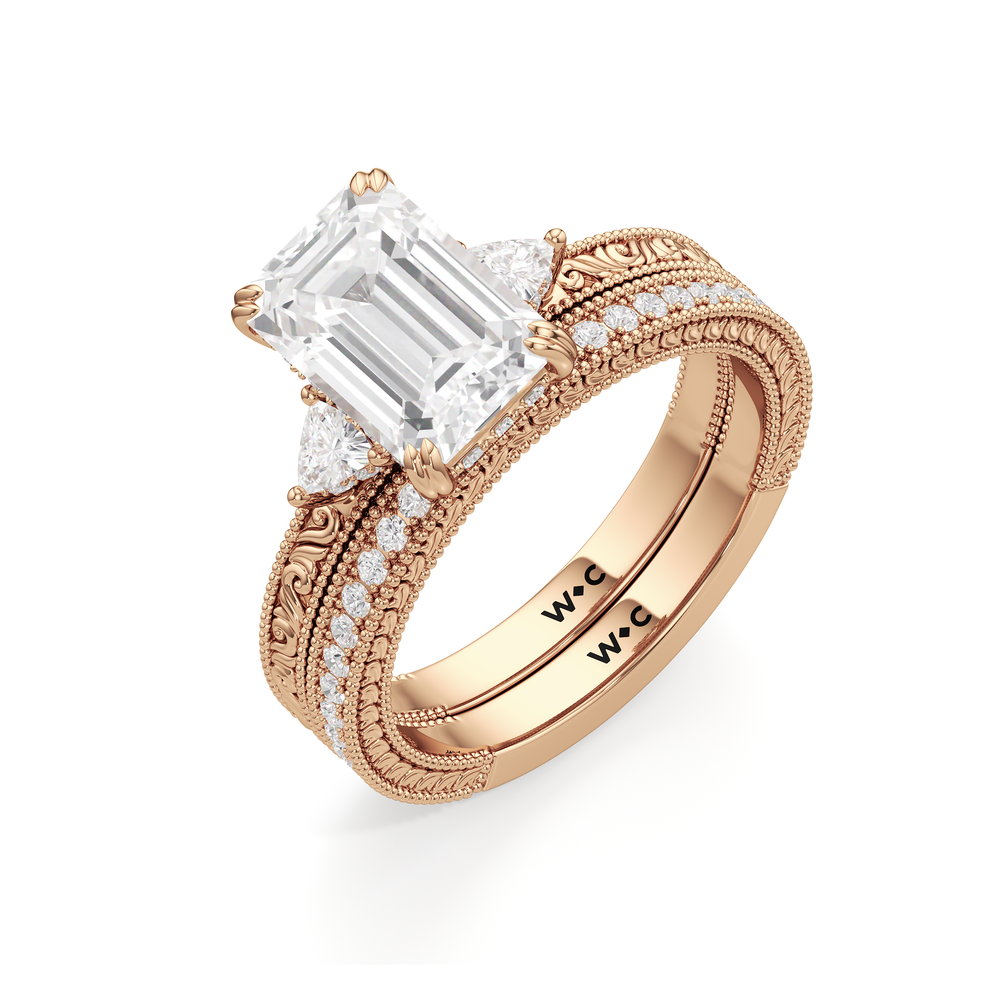 The Ophelia Ring with Oval Cut Diamond in 14KT Rose Gold view 4

