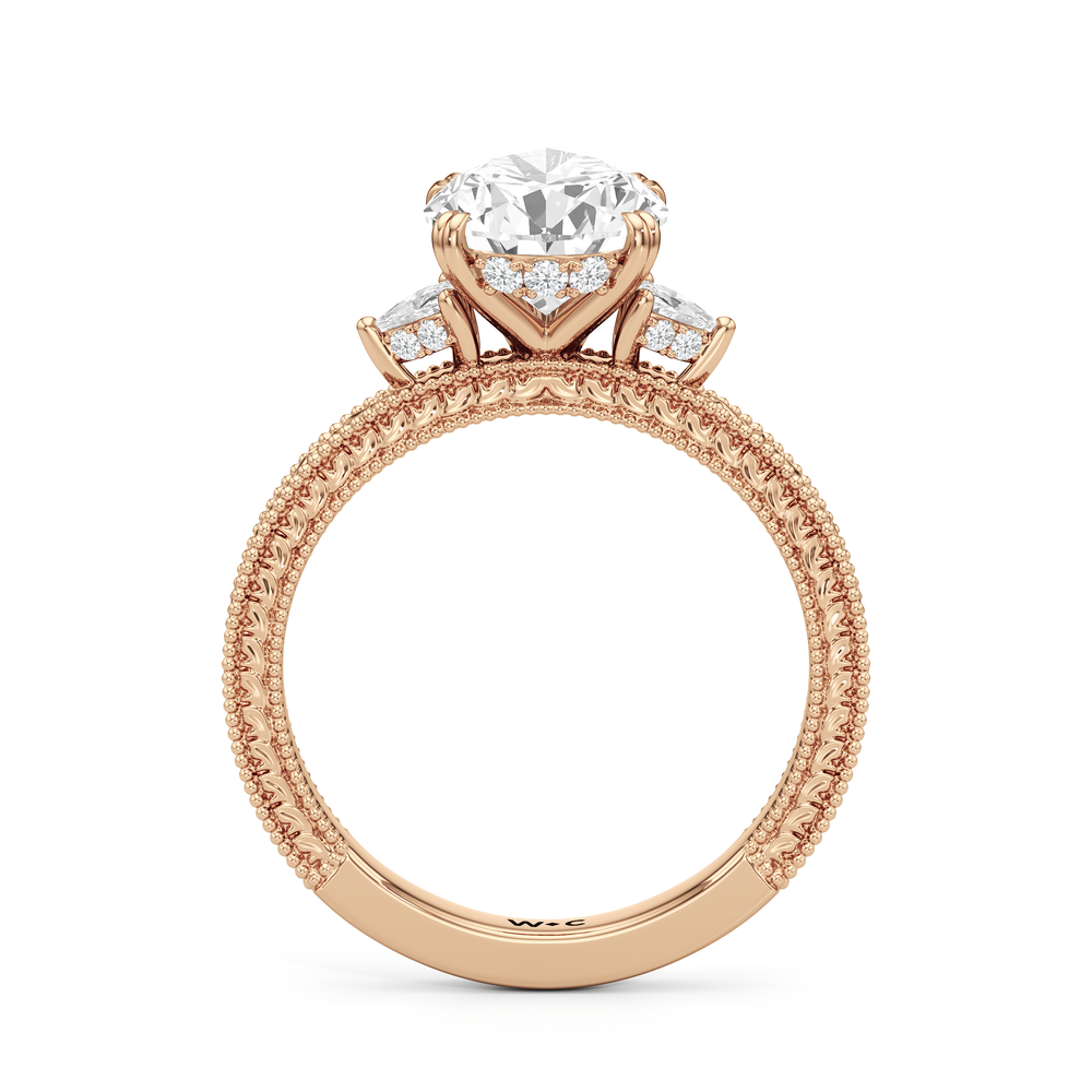 The Ophelia Ring with Pear Cut Diamond in 14KT Rose Gold view 2
