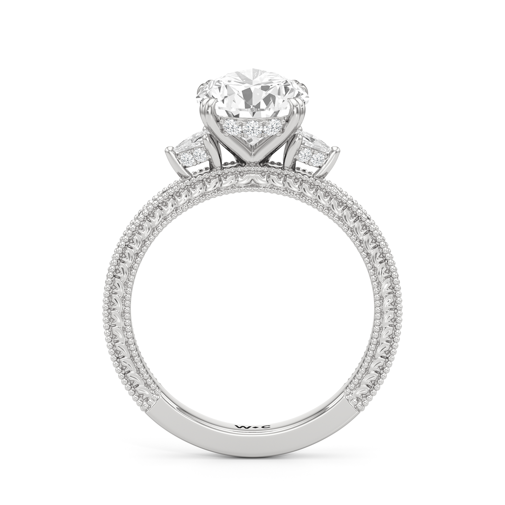 The Ophelia Ring with Pear Cut Diamond in 14KT Platinum view 2
