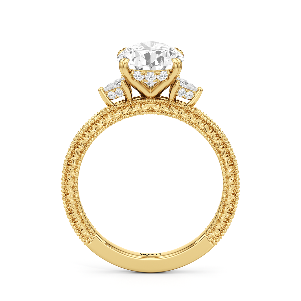 The Ophelia Ring with Pear Cut Diamond in 14KT Yellow Gold view 2
