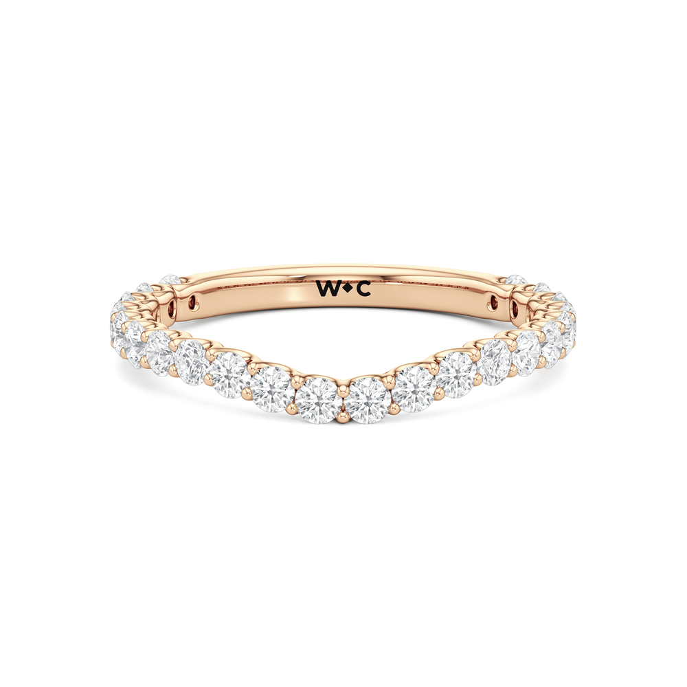 The Arc Icon Diamond Wedding Band with 18KT Rose Gold Cut Diamond in 14KT Rose Gold view 1

