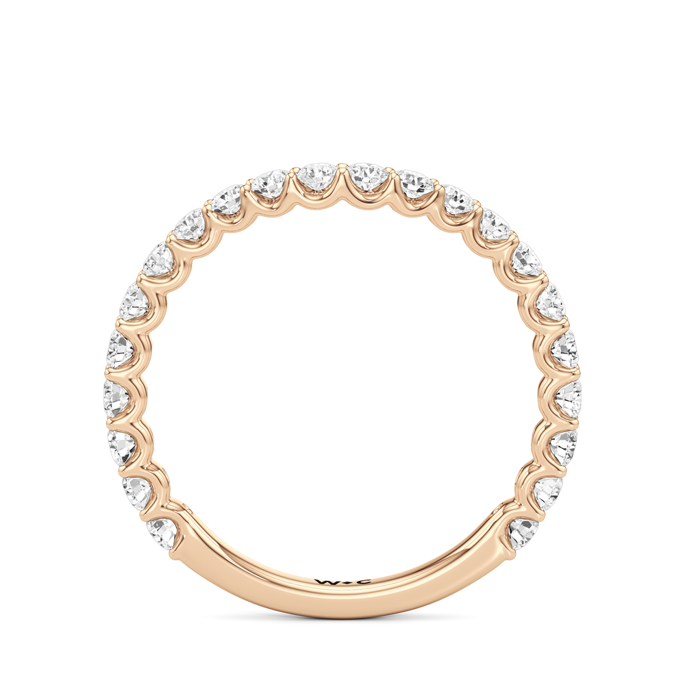 The Arc Icon Diamond Wedding Band with 18KT Rose Gold Cut Diamond in 14KT Rose Gold view 2
