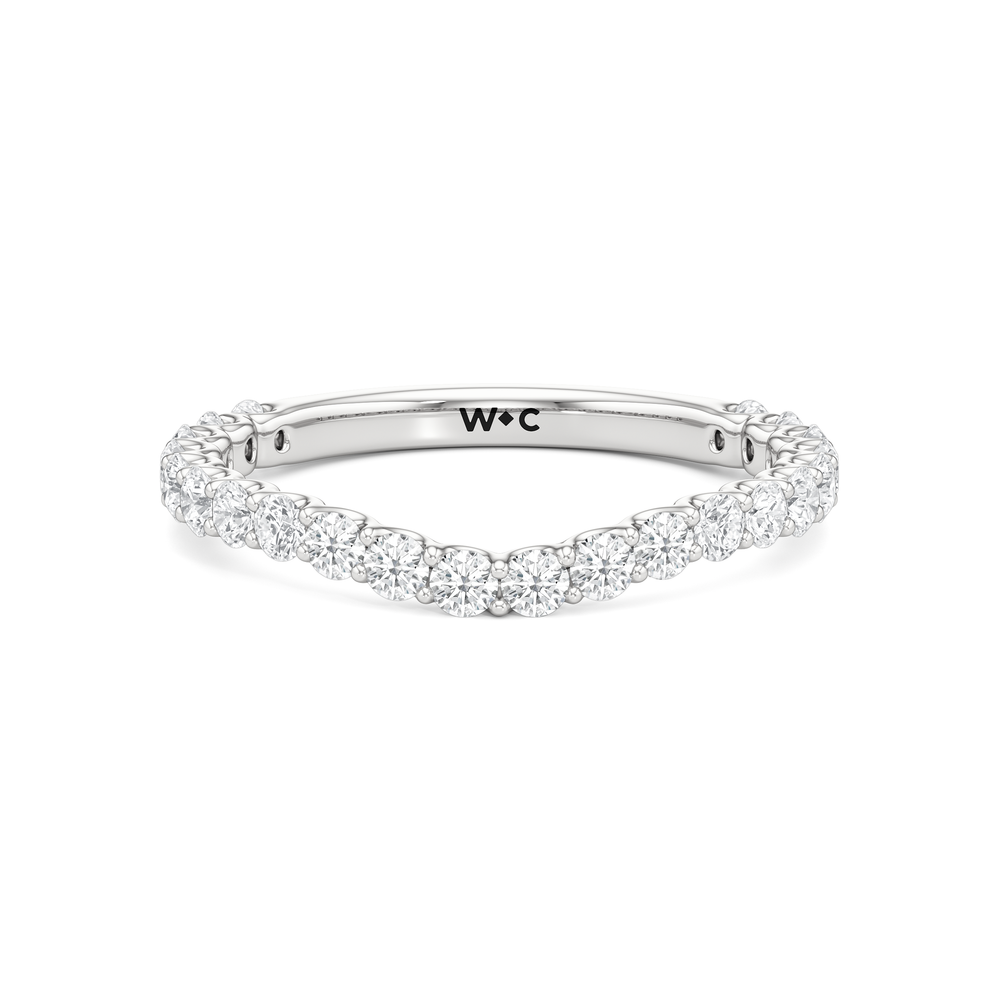 The Arc Icon Diamond Wedding Band with Platinum Cut Diamond in 14KT Platinum view 1
