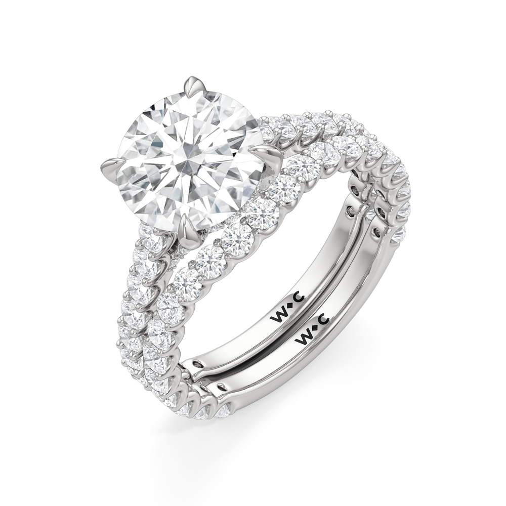 The Arc Icon Engagement Ring with Emerald Cut Diamond in 14KT Platinum view 4
