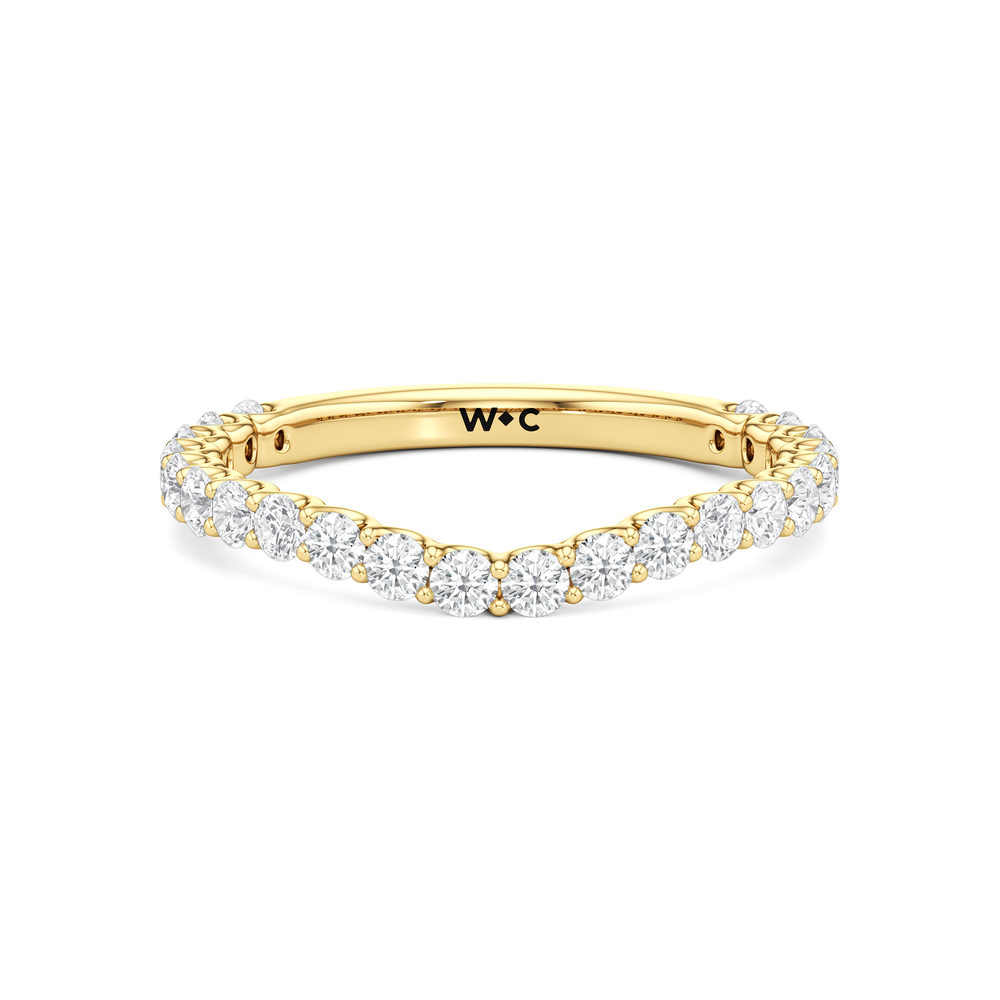 The Arc Icon Diamond Wedding Band with 18KT Yellow Gold Cut Diamond in 14KT Yellow Gold view 1
