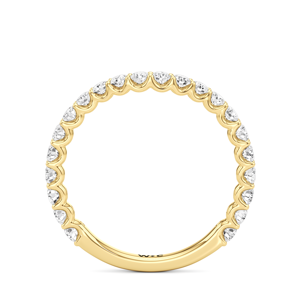 The Arc Icon Diamond Wedding Band with 18KT Yellow Gold Cut Diamond in 14KT Yellow Gold view 2
