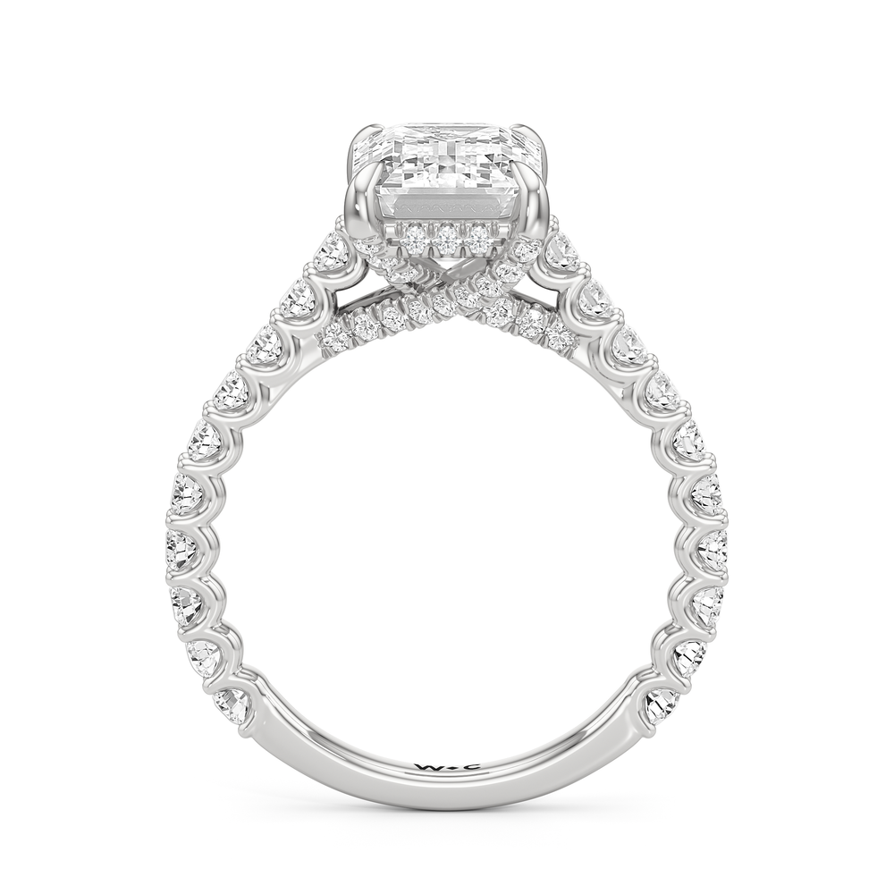 The Arc Icon Engagement Ring with Emerald Cut Diamond in 14KT Platinum view 2
