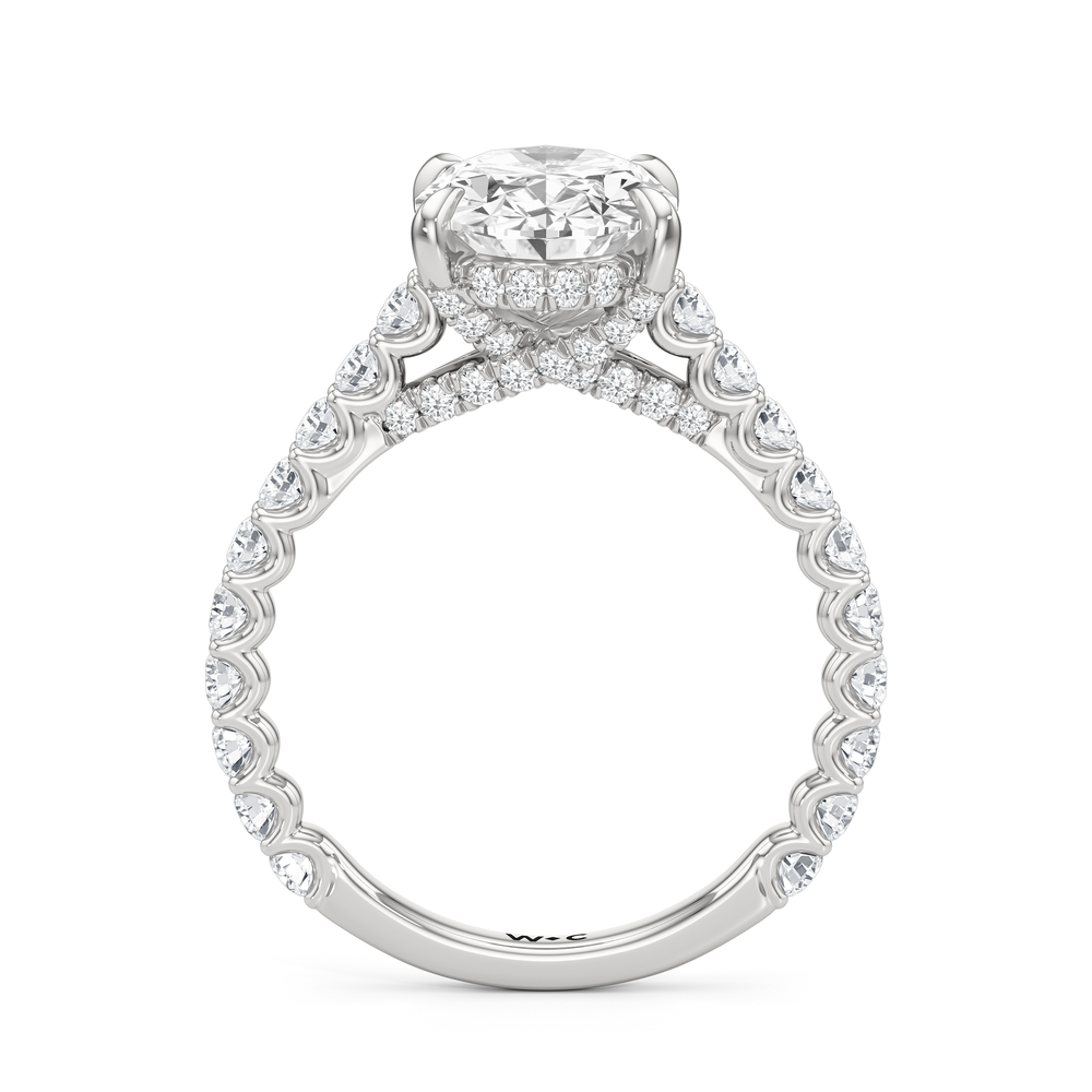 The Arc Icon Engagement Ring with Oval Cut Diamond in 14KT Platinum view 2
