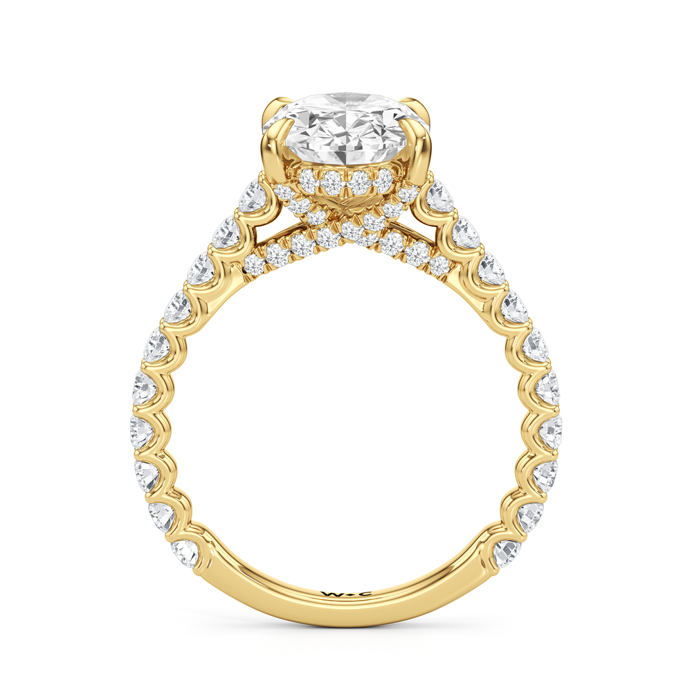 The Arc Icon Engagement Ring with Oval Cut Diamond in 14KT Yellow Gold view 2

