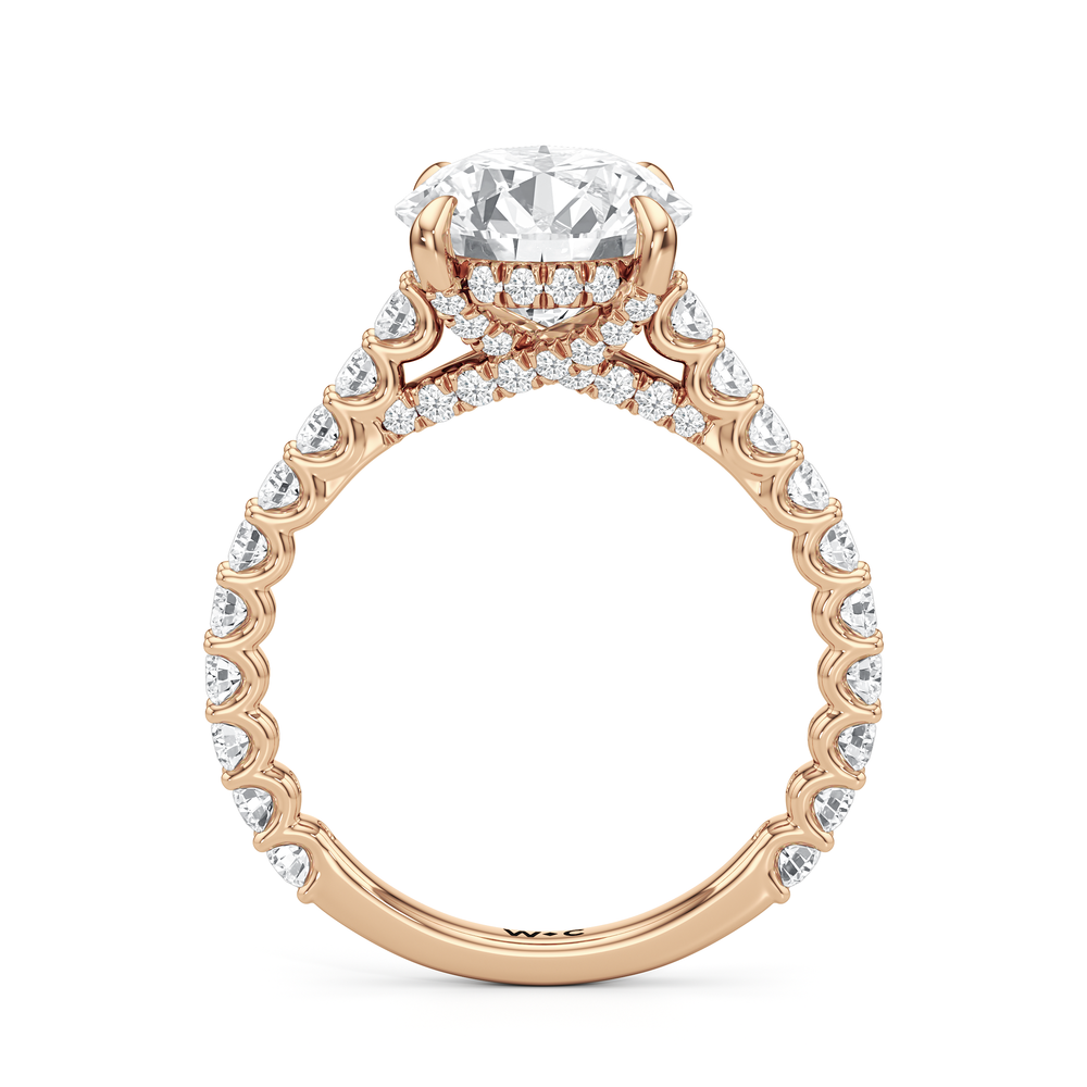The Arc Icon Engagement Ring with Round Cut Diamond in 14KT Rose Gold view 2
