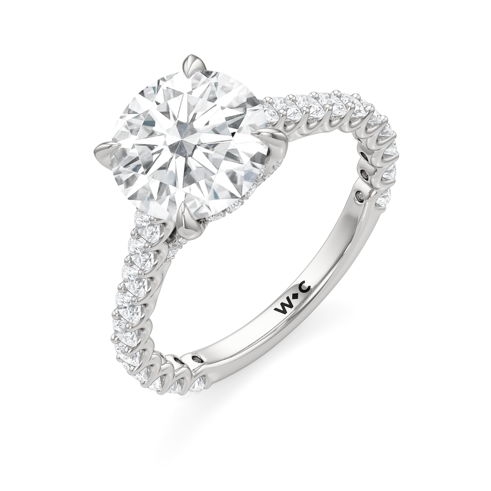 The Arc Icon Engagement Ring with Round Cut Diamond in 14KT Platinum view 3
