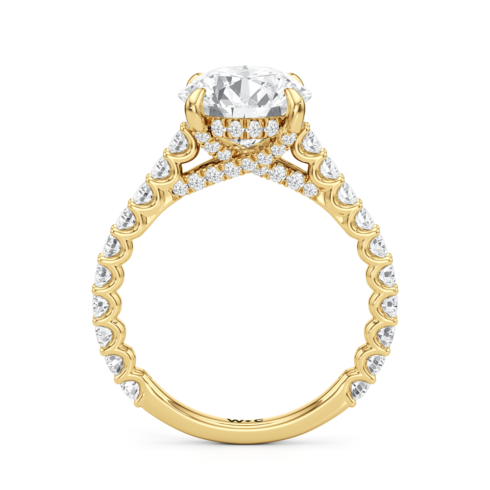 The Arc Icon Engagement Ring with Round Cut Diamond in 14KT Yellow Gold view 2
