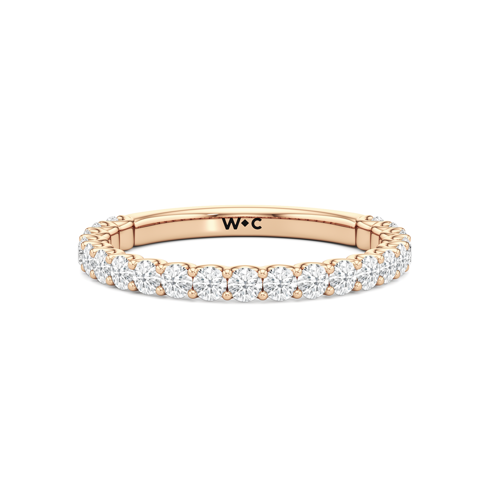 The Arc Classic Diamond Wedding Band with 18KT Rose Gold Cut Diamond in 14KT Rose Gold view 1
