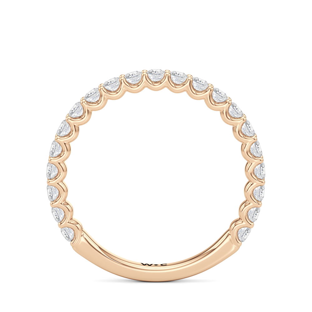 The Arc Classic Diamond Wedding Band with 18KT Rose Gold Cut Diamond in 14KT Rose Gold view 2
