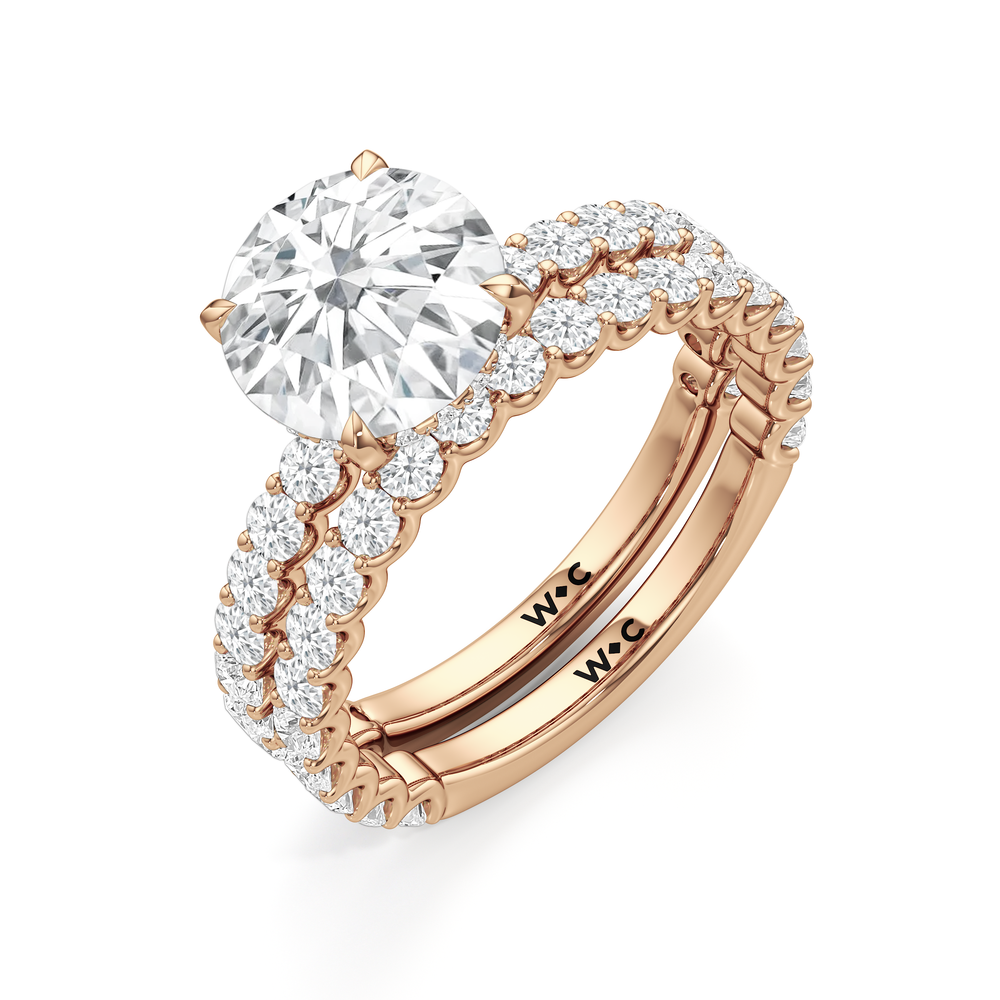 The Arc Classic Engagement Ring with Oval Cut Diamond in 14KT Rose Gold view 7
