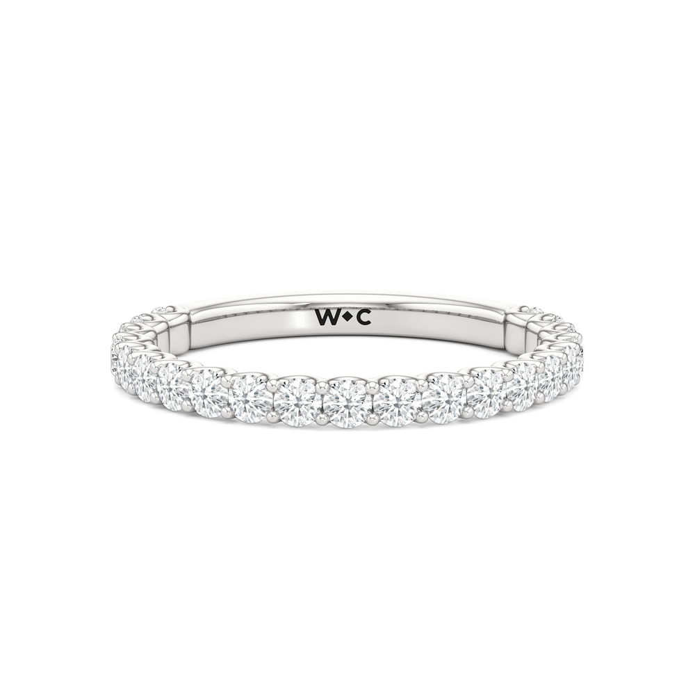 The Arc Classic Diamond Wedding Band with Platinum Cut Diamond in 14KT Platinum view 1

