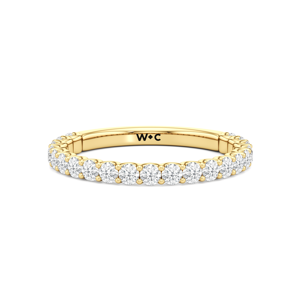 The Arc Classic Diamond Wedding Band with 18KT Yellow Gold Cut Diamond in 14KT Yellow Gold view 1
