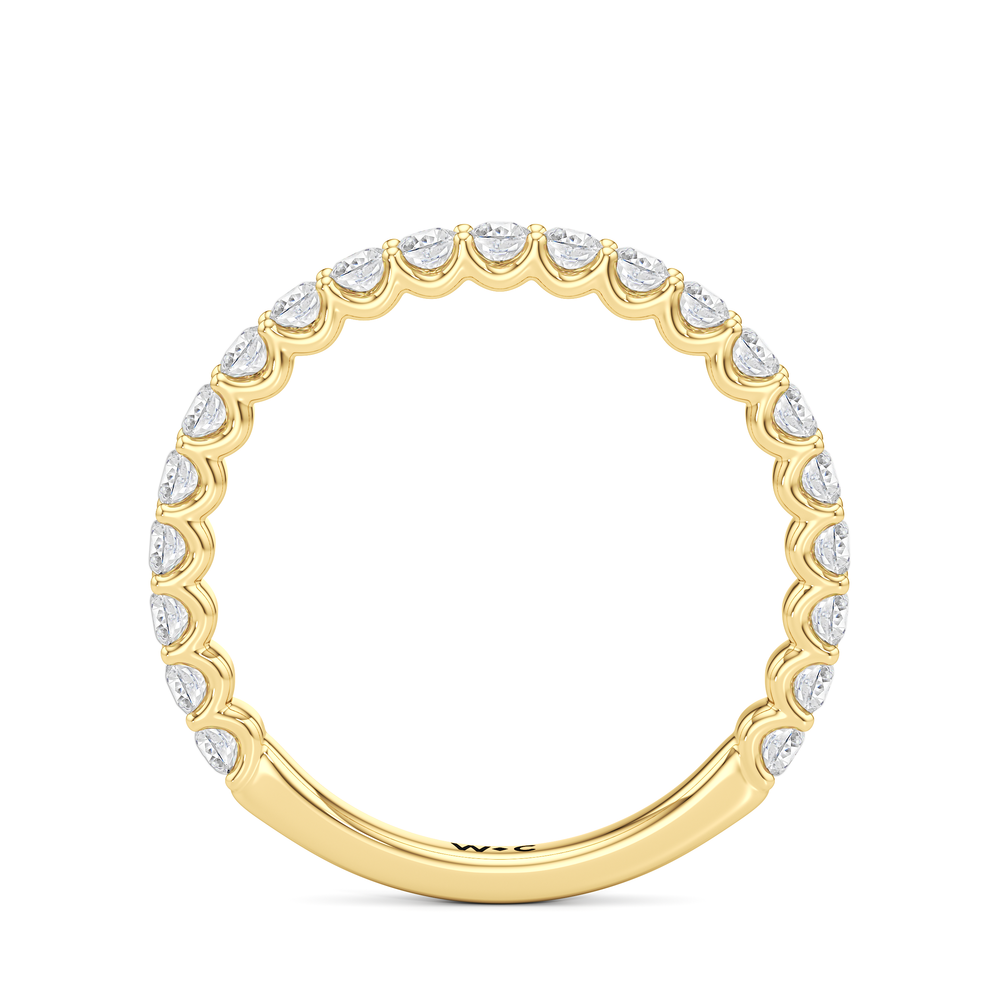 The Arc Classic Diamond Wedding Band with 18KT Yellow Gold Cut Diamond in 14KT Yellow Gold view 2
