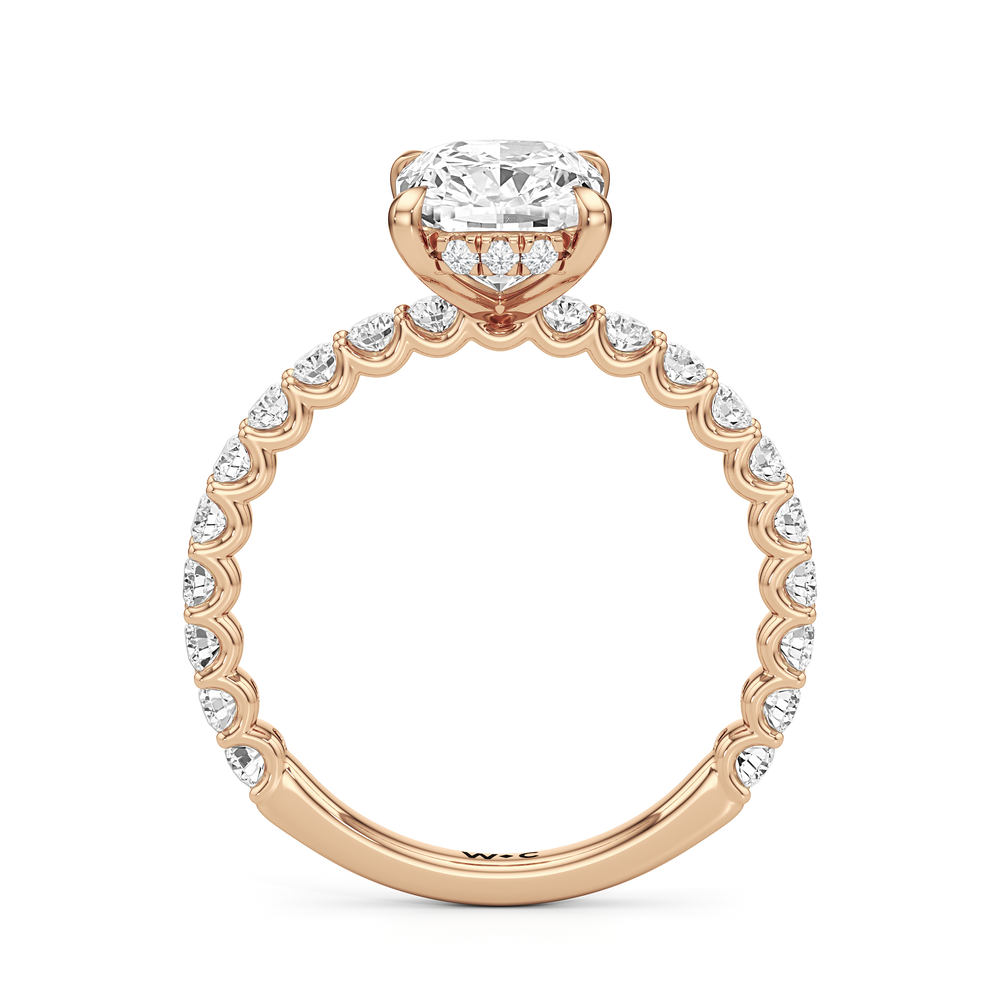 The Arc Classic Engagement Ring with Elongated Cushion Cut Diamond in 14KT Rose Gold view 5
