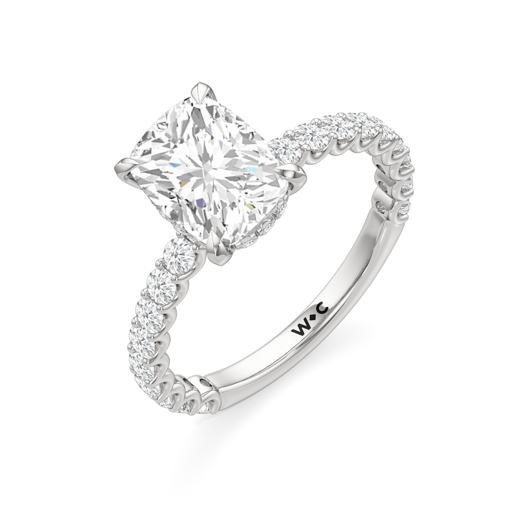 The Arc Classic Engagement Ring with Elongated Cushion Cut Diamond in 14KT Platinum view 6
