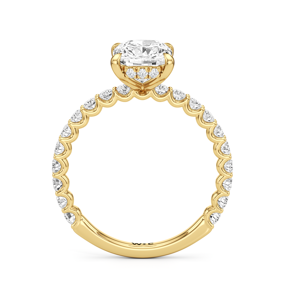 The Arc Classic Engagement Ring with Elongated Cushion Cut Diamond in 14KT Yellow Gold view 5
