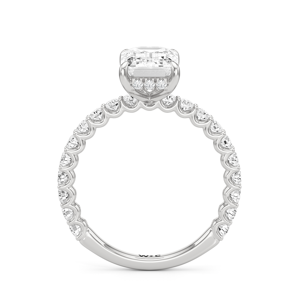 The Arc Classic Engagement Ring with Emerald Cut Diamond in 14KT Platinum view 5
