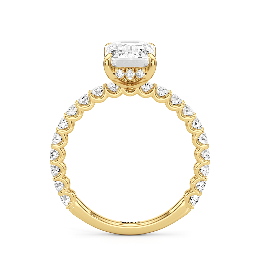 The Arc Classic Engagement Ring with Emerald Cut Diamond in 14KT Yellow Gold view 5
