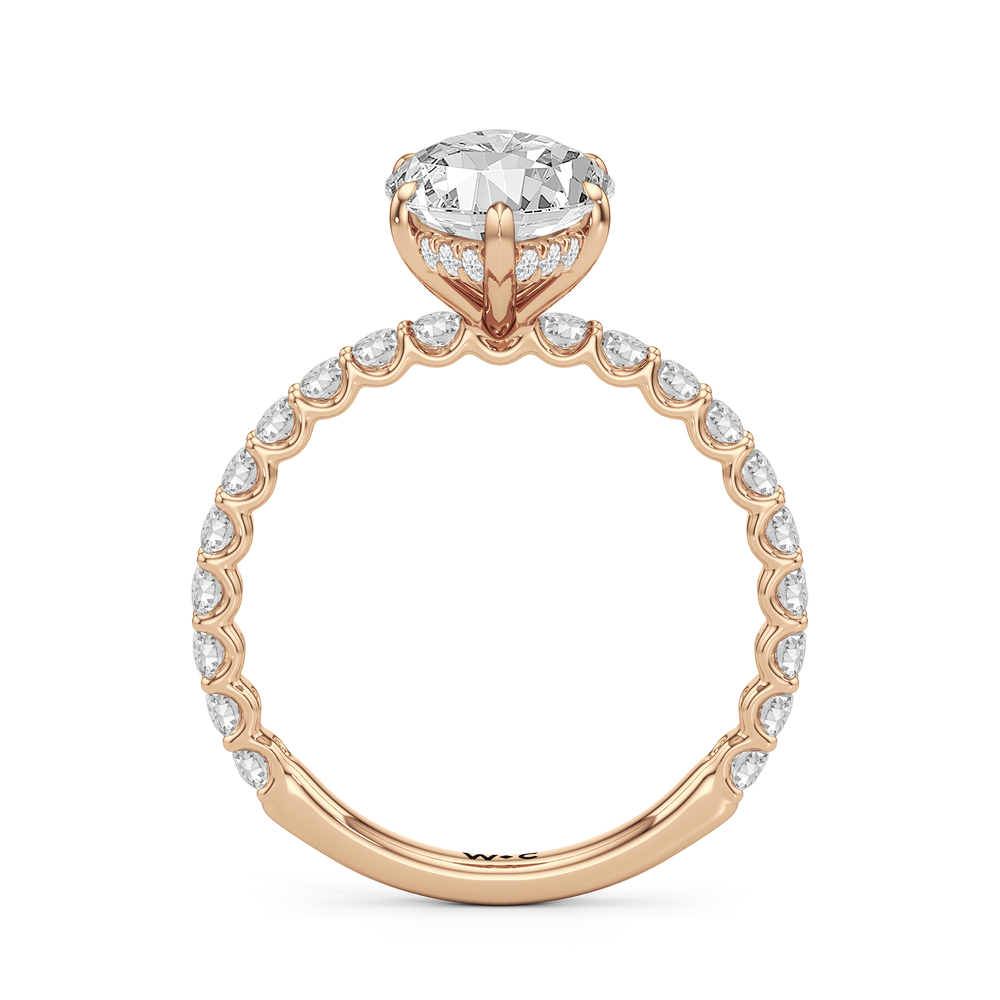 The Arc Classic Engagement Ring with Marquise Cut Diamond in 14KT Rose Gold view 2
