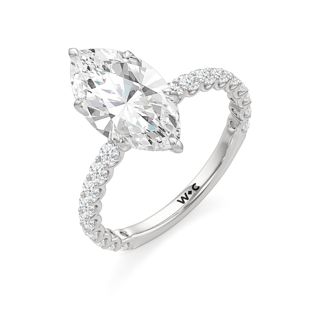 The Arc Classic Engagement Ring with Marquise Cut Diamond in 14KT Platinum view 3
