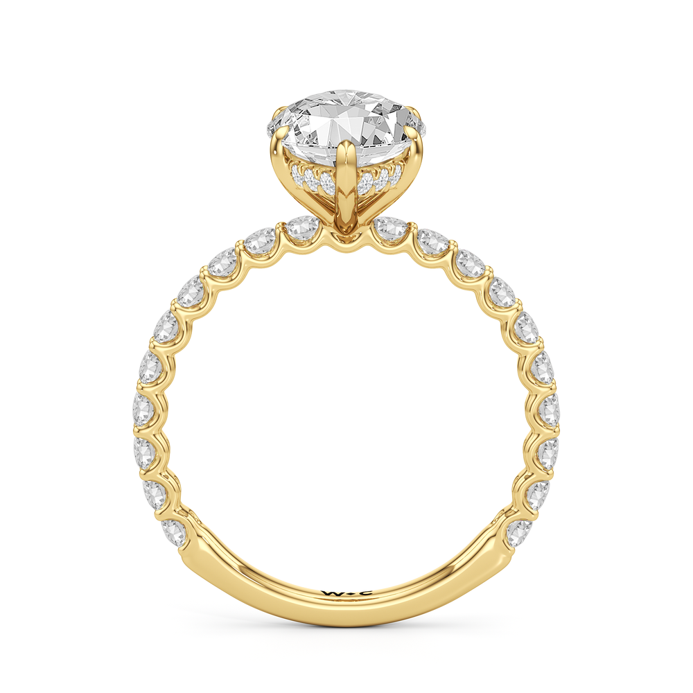 The Arc Classic Engagement Ring with Marquise Cut Diamond in 14KT Yellow Gold view 2
