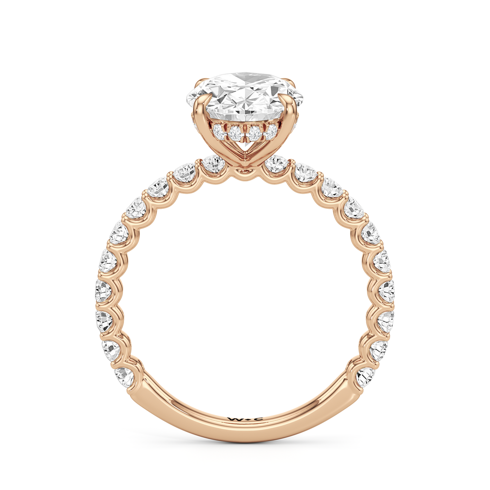 The Arc Classic Engagement Ring with Oval Cut Diamond in 14KT Rose Gold view 5
