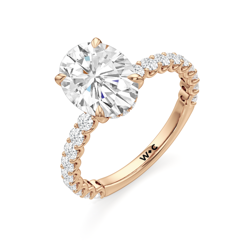 The Arc Classic Engagement Ring with Oval Cut Diamond in 14KT Rose Gold view 6
