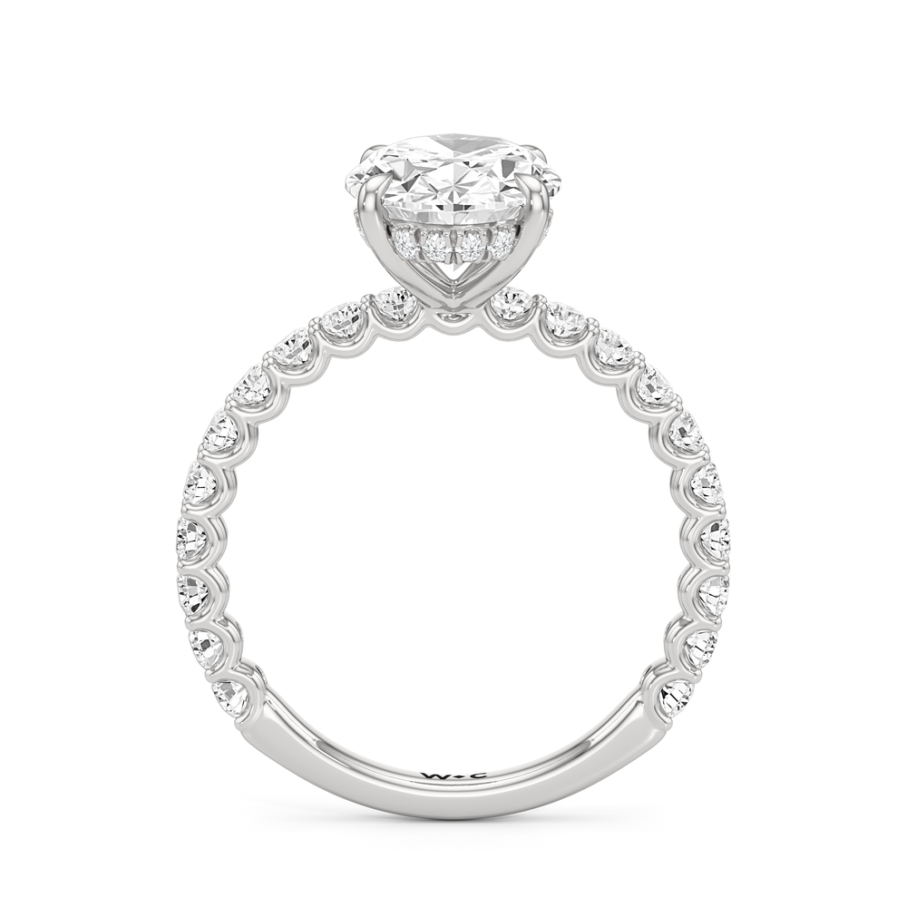 The Arc Classic Engagement Ring with Oval Cut Diamond in 14KT Platinum view 5
