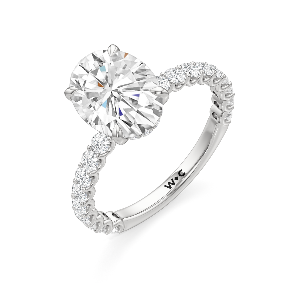 The Arc Classic Engagement Ring with Oval Cut Diamond in 14KT Platinum view 6
