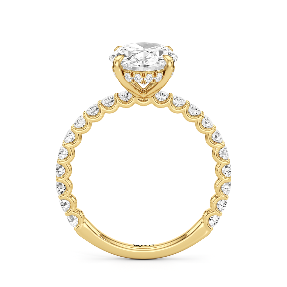 The Arc Classic Engagement Ring with Oval Cut Diamond in 14KT Yellow Gold view 5
