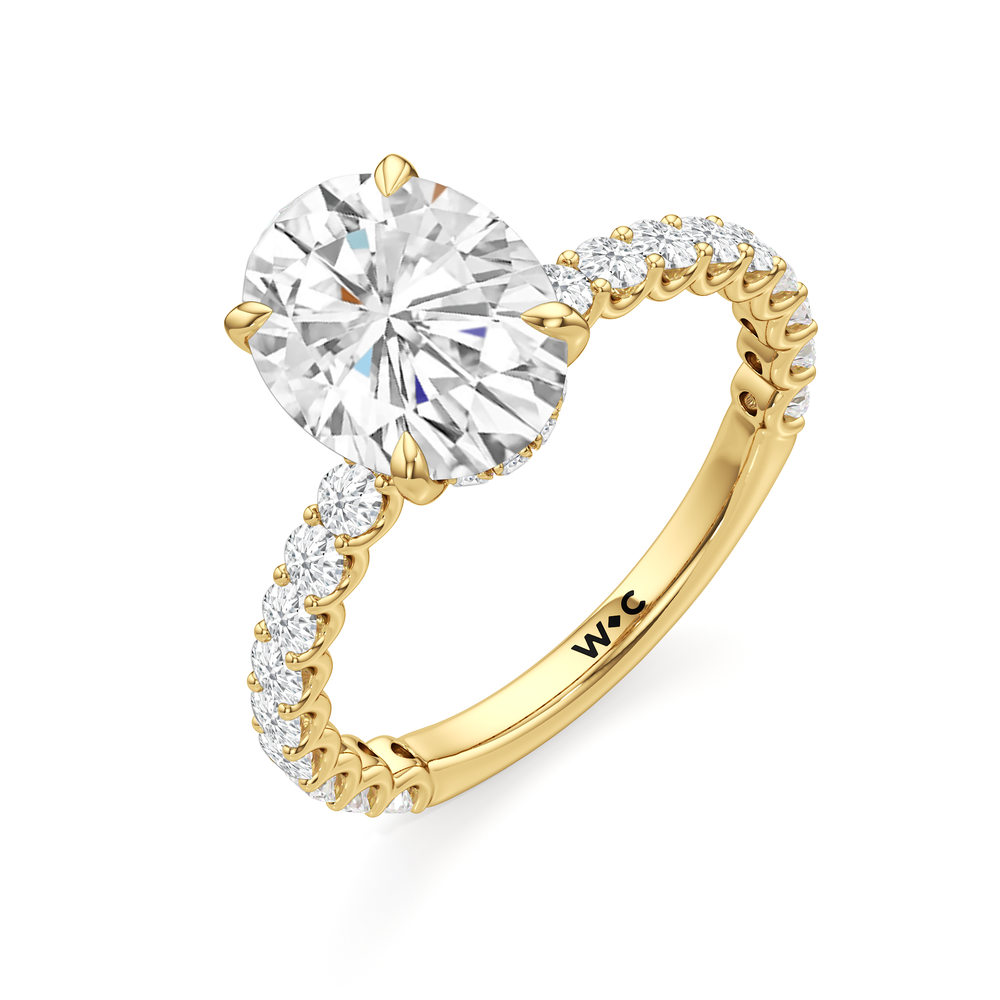 The Arc Classic Engagement Ring with Oval Cut Diamond in 14KT Yellow Gold view 6
