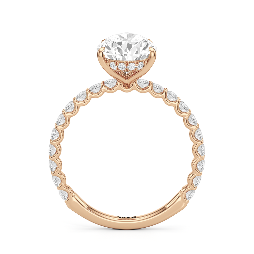 The Arc Classic Engagement Ring with Pear Cut Diamond in 14KT Rose Gold view 2
