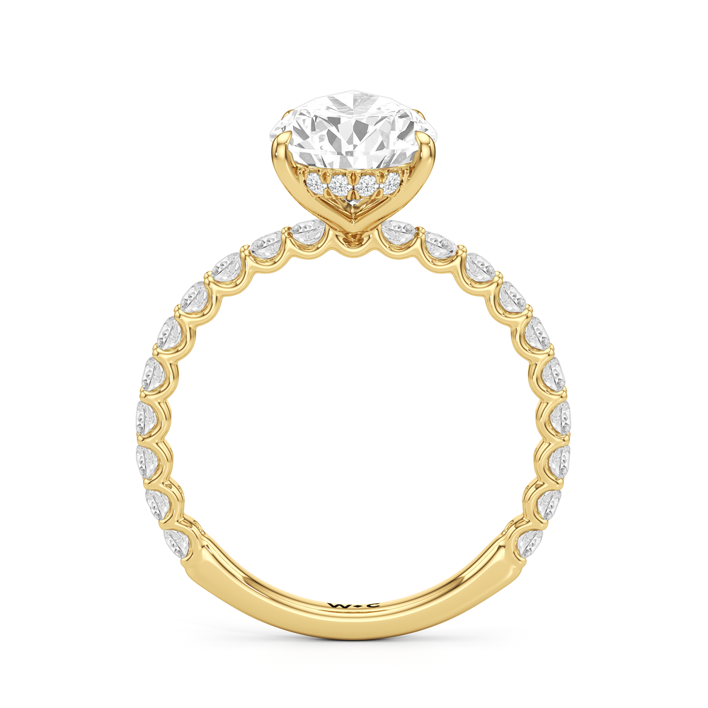 The Arc Classic Engagement Ring with Pear Cut Diamond in 14KT Yellow Gold view 2

