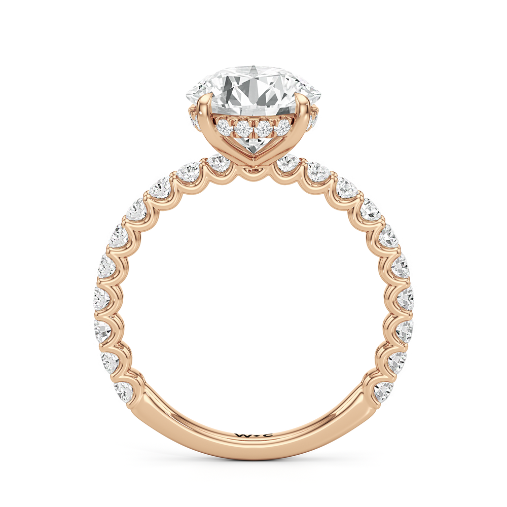 The Arc Classic Engagement Ring with Round Cut Diamond in 14KT Rose Gold view 2
