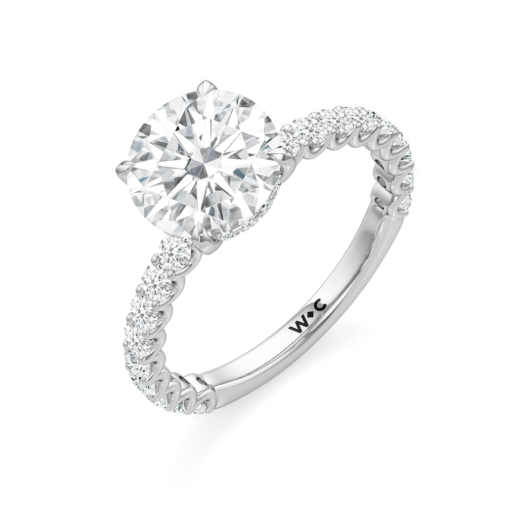 The Arc Classic Engagement Ring with Round Cut Diamond in 14KT Platinum view 6
